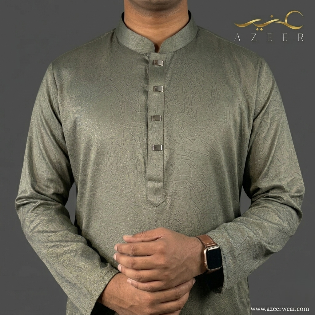 Azeer Noor Sage Green Panjabi
