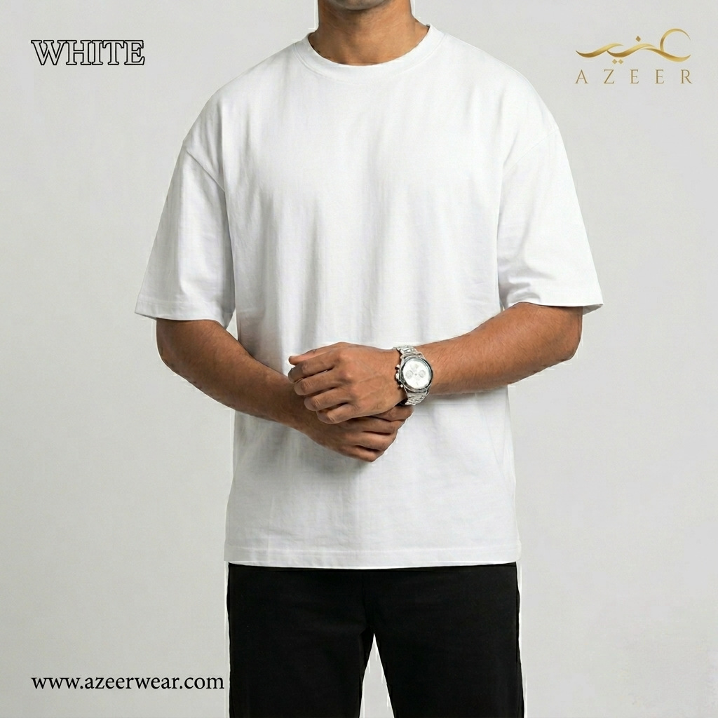 White Premium Drop Shoulder