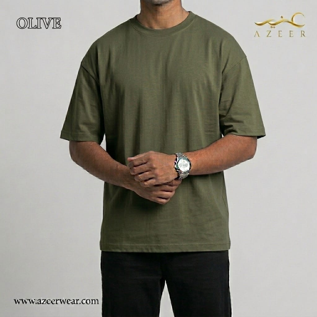 Olive Premium Drop Shoulder