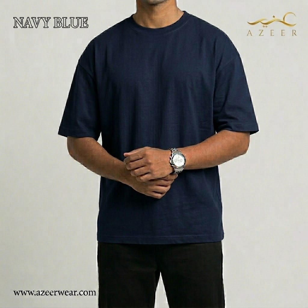 Navy Blue Premium Drop Shoulder