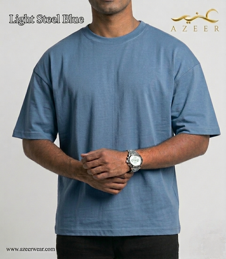 Light Steel Blue Premium Drop Shoulder