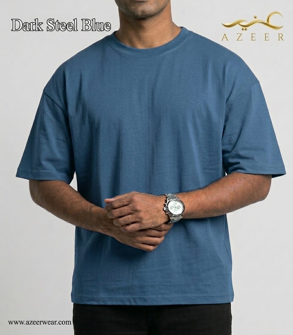 Dark Still Blue Premium Drop Shoulder