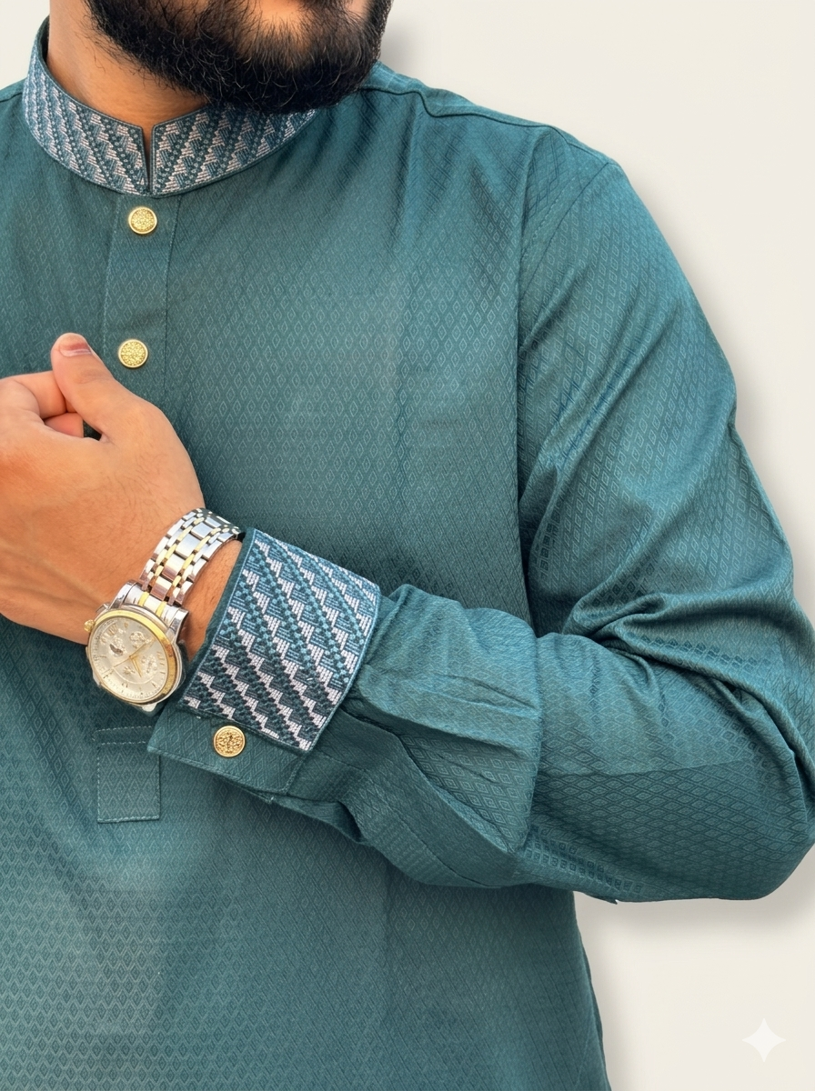 Azeer Shaan Deep Green Panjabi
